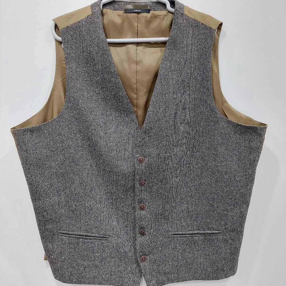 Cedar Wood State Ireland, Size XXL/117cm Waistcoat Tweed Brown Green Tones